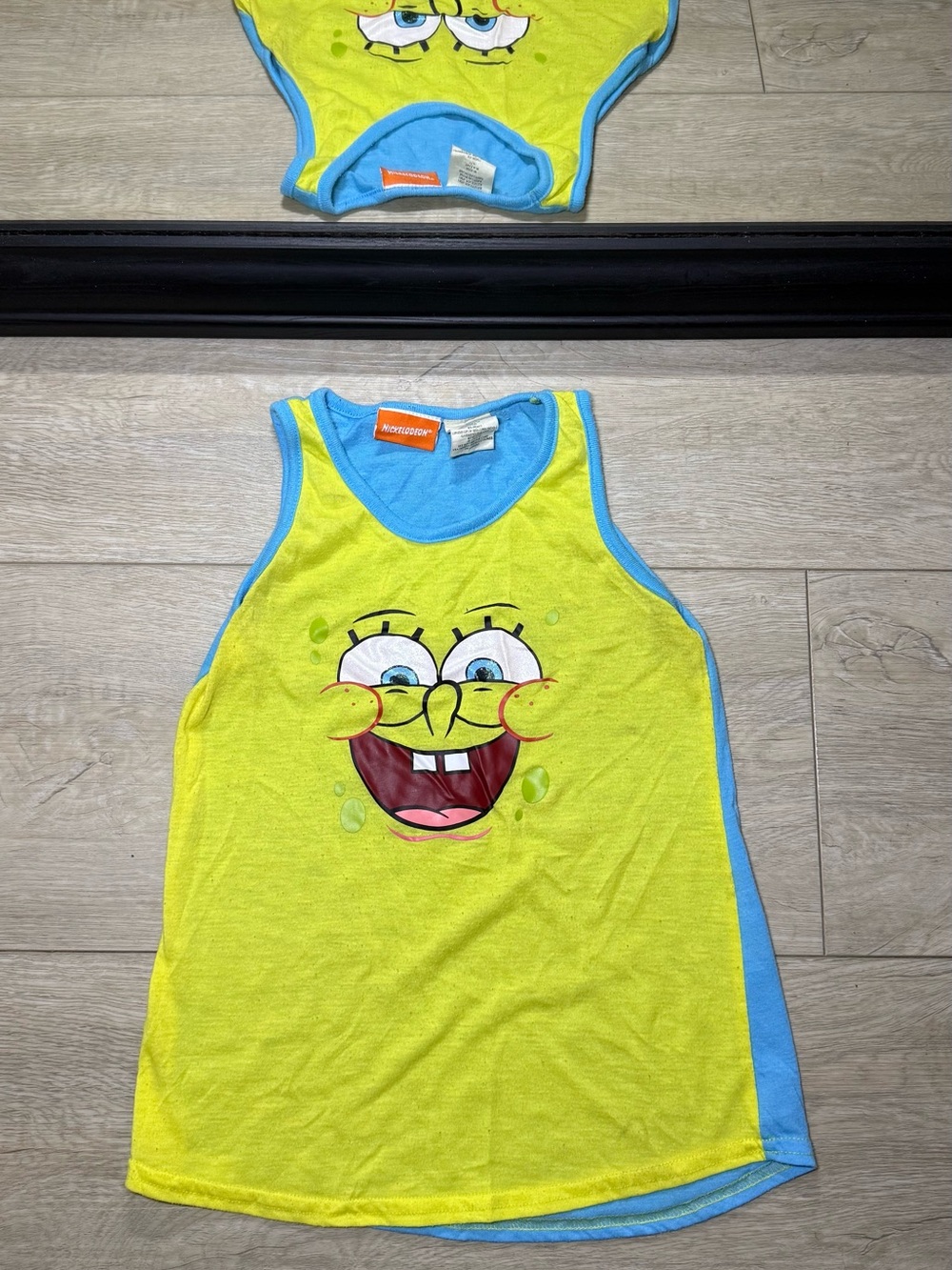 Y2K 2000s Toddlers SpongeBob SquarePants All Over Print Tank Top Shirt